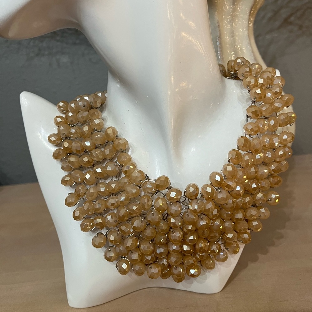 Aldo Gold Cluster Beaded Necklace